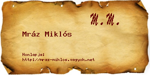 Mráz Miklós névjegykártya