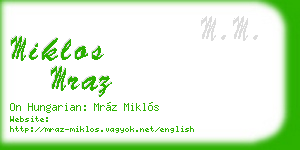 miklos mraz business card